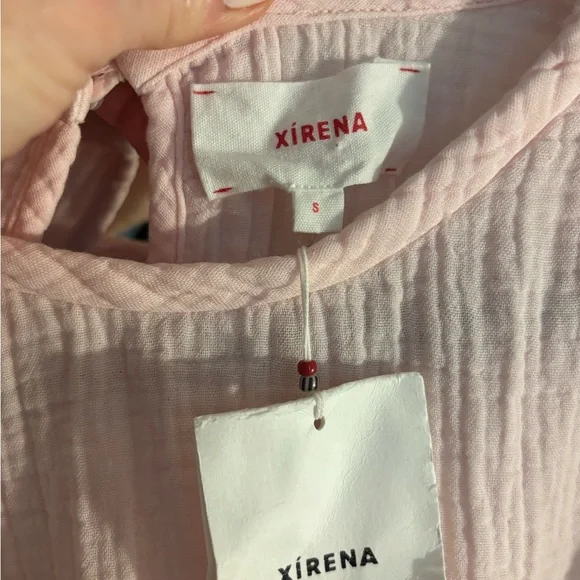 NWT XIRENA Pink Short Sleeve Tie-Front Dress SMALL - Picture 4 of 5